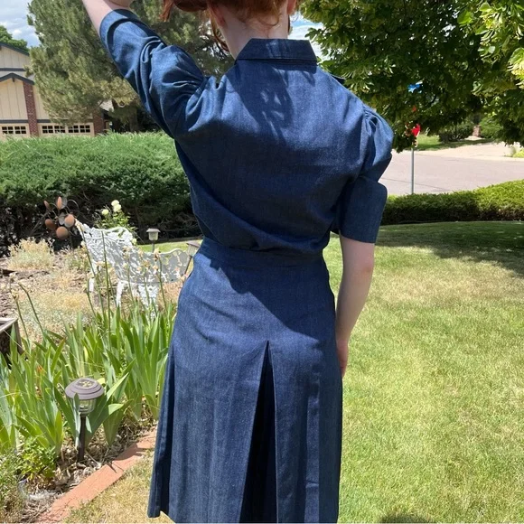 Vintage 1970’s Retro Western Denim Jean Gaucho Cowgirl wide leg Pant suit - Picture 14 of 17